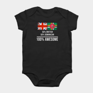 50% British 50% Dominican 100% Awesome - Gift for Dominican Heritage From Dominica Baby Bodysuit